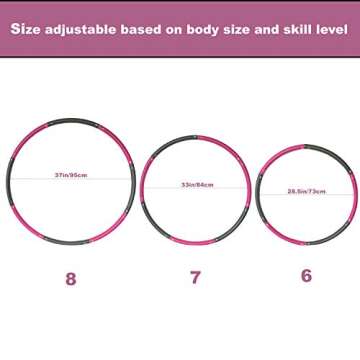 Better Sense Hoola Hoop for Adults - 8 Section Detachable Hoola Hoops, 2lb Weighted Hoola Hoop for Exercise - Portable Smooth & Soft Padding Weighted Hula Hoop