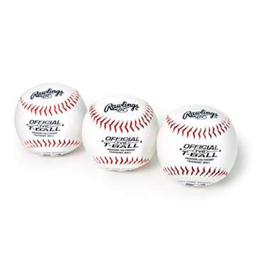 Rawlings | Official T-Balls | TVB | Youth/6u | 3 Count | Sponge Rubber Core | Indoor/Outdoor