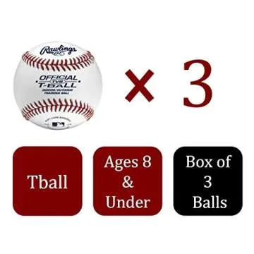 Rawlings | Official T-Balls | TVB | Youth/6u | 3 Count | Sponge Rubber Core | Indoor/Outdoor