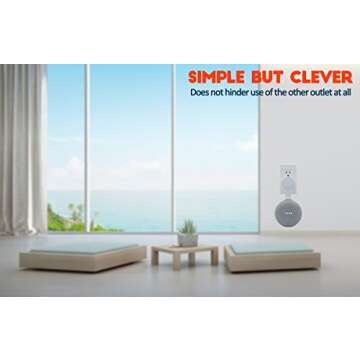 AMORTEK Outlet Wall Mount Holder for Google Home Nest Mini (1st & 2nd Generation), A Space-Saving Accessories for Google Home Mini Voice Assistant (White)