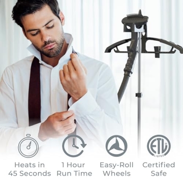 PureSteam XL Standing Fabric Steamer - Quick Heat, Long-Lasting Steam