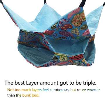 Oncpcare Small Pet Cage Hammock, Sugar Glider Triple Bed Hammock Rat Bed Guinea Pig Cage Accessories Bedding Cozy Ferret Tunnel Cave Small Animals Bed for Chinchilla Parrot Hamster