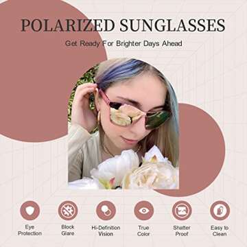 TJUTR Night-Vision Glasses for Women, Polarized Night-Driving Glasses Reduce Glare Nighttime Glasses...