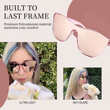 TJUTR Night-Vision Glasses for Women, Polarized Night-Driving Glasses Reduce Glare Nighttime Glasses UV Protection