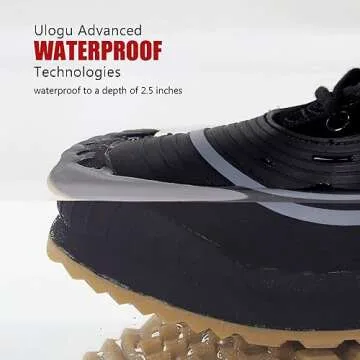 ulogu Snow Boots men Waterproof Insulated Black Duck Boots Fur Lined Warm Ankle Booties Lightweight Comfortable Winter Walking Shoes Zapatos Botas Invierno Para hombres