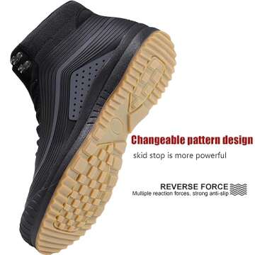 ulogu Snow Boots men Waterproof Insulated Black Duck Boots Fur Lined Warm Ankle Booties Lightweight Comfortable Winter Walking Shoes Zapatos Botas Invierno Para hombres