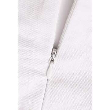 Asvivid Womens Sundresses Casual Crew Neck Sleeveless Button Summer Ladies Loose Cami Tank Shift Mini Dress S White