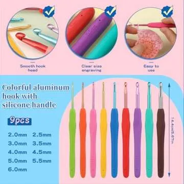 Pnytty 128pcs Crochet Kit for Beginners Adlut Include Crochet Yarn, Ergonomic Crochet Hooks, Premium Polyester Fiber Fill, Pom Pom Maker, Plastic Eyes and Noses Crochet Supplies for Travel Craft DIY