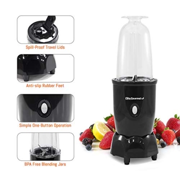 MaxiMatic Elite Gourmet Blender with 17-Piece Set for Smoothies and Drinks