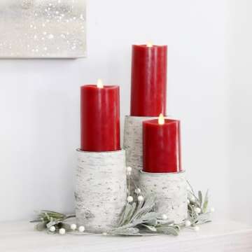 AuldHome Design Snowy Lamb's Ear Garland (4-Foot); Pearl and Berry Farmhouse Christmas Decor Candle Ring or Wreath Accent