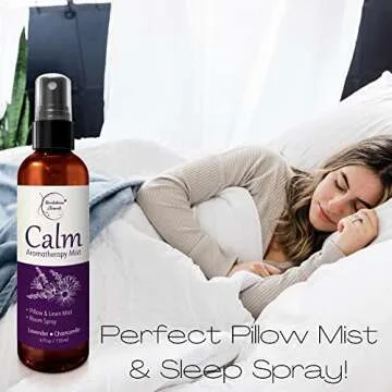 Calm Aromatherapy Mist with Lavender & Chamomile Essential Oil. Natural Sleep & Pillow Spray, Room &...