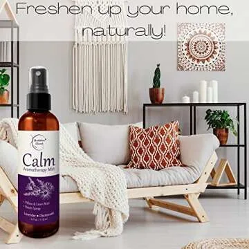 Calm Aromatherapy Mist with Lavender & Chamomile Essential Oil. Natural Sleep & Pillow Spray, Room & Linen Mist. Lavender Spray Air Freshener for Relaxation & Sleep - Brookethorne Naturals