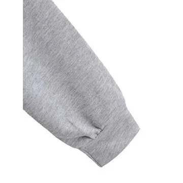 Verdusa Women's V Neck Pullover Long Sleeve Crop Top Sweatshirt Grey XL