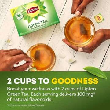 Lipton Signature Blend Green Tea Bags for Wellness and Flavor