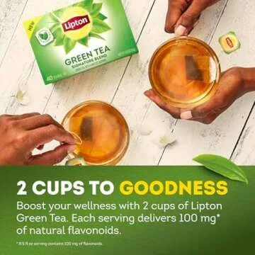 Lipton Signature Blend Green Tea Bags for Wellness and Flavor