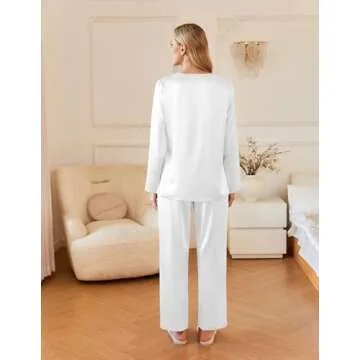Ekouaer Silk Satin Pajamas Set for Women - Soft Comfort