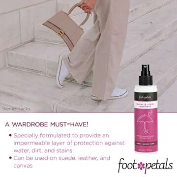 Foot Petals Water Repellent Shoe Spray, Protects Against Water, Dirt, Stains, Prevents Drying, Cracking