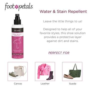Foot Petals Water Repellent Shoe Spray, Protects Against Water, Dirt, Stains, Prevents Drying, Cracking