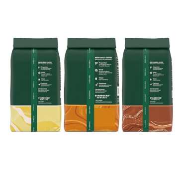 Starbucks Flavored Ground Coffee, Variety Pack, Naturally Flavored, 3 bags (11 oz each)