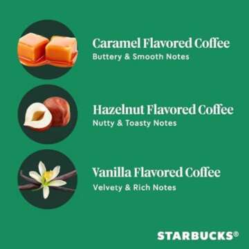 Starbucks Flavored Ground Coffee, Variety Pack, Naturally Flavored, 3 bags (11 oz each)