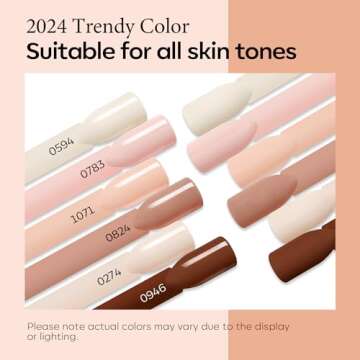 Modelones Gel Nail Manicure Kit With u v Light 48w Led Lamp Starter Kit, 6 Colors Nude Neutral Soak Off Nail Gel Polish Set Base & Top Coat Professional Tools For Beginners At Home Nail Curing Gift