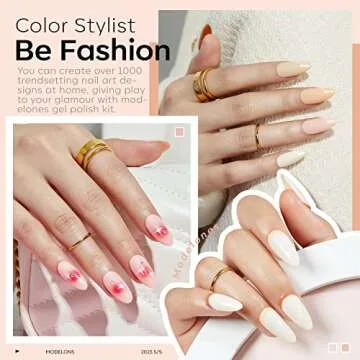 Modelones Gel Nail Manicure Kit With u v Light 48w Led Lamp Starter Kit, 6 Colors Nude Neutral Soak Off Nail Gel Polish Set Base & Top Coat Professional Tools For Beginners At Home Nail Curing Gift