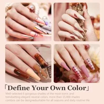 Modelones Gel Nail Manicure Kit With u v Light 48w Led Lamp Starter Kit, 6 Colors Nude Neutral Soak Off Nail Gel Polish Set Base & Top Coat Professional Tools For Beginners At Home Nail Curing Gift