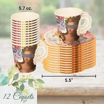 Vintage Royal Paper Teacups Set for Elegant Celebrations
