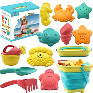 Fun Beach Toys for Kids - Complete Sand Toy Set with Bucket, Shovel, Rake
