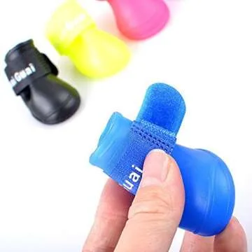 Ocathnon Pet Dog Puppy Rain Snow Boots Shoes Booties Rubber Waterproof Anti-Slip Booties