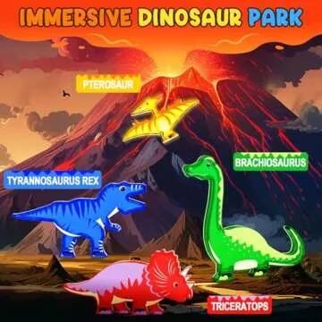 Dinosaur Toys Magnetic Tiles - Magnet Building Blocks for Toddler Kids Toys STEM Sensory Outdoor Toy...