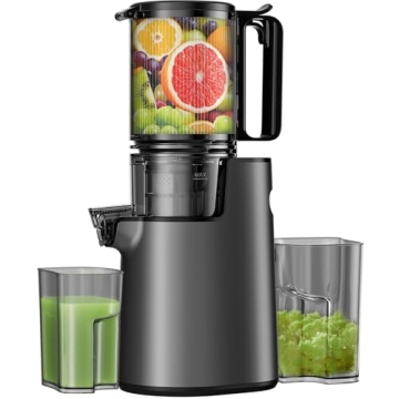 Cold Press Masticating Juicer with 5.4" Wide Feed, High Yield & Easy Clean
