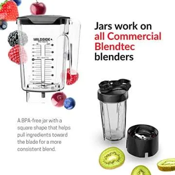 Blendtec Connoisseur 825 SpaceSaver - Commercial-Grade Blender - Wildside+ and FourSide Jar with Vented Gripper Lid - Black