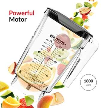 Blendtec Connoisseur 825 SpaceSaver - Commercial-Grade Blender - Wildside+ and FourSide Jar with Vented Gripper Lid - Black