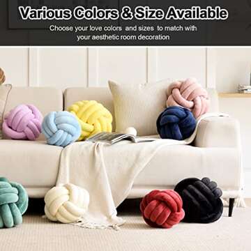 ZAKUN Knot Pillow Ball, Soft Round Throw Pillow Cushion Home Decorative Ball Pillows, Handmade Plush...