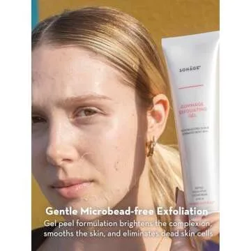 Sonage Gommage Exfoliating Gel | Gentle Face Scrub For All Skin Types | Non-Abrasive Dead Skin Cell Exfoliation
