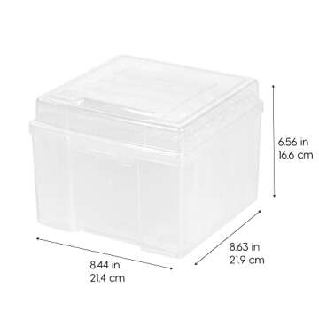 IRIS USA 5" x 7" Photo Storage Craft Keeper, Main Container with 6 Organization Cases For Pictures, Crafts, Scrapbooking, Stationery Storage, Protection and Organization, Clear