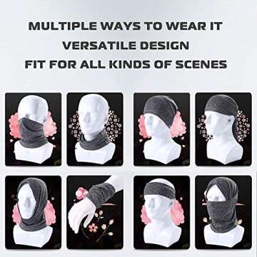 UHEREBUY Winter Thermal Neck Warmer/Neck Gaiter Face Scarf/Face Cover Winter Ski Mask - Cold Weather Balaclava (Gray*2)