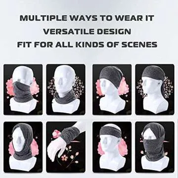UHEREBUY Winter Thermal Neck Warmer/Neck Gaiter Face Scarf/Face Cover Winter Ski Mask - Cold Weather Balaclava (Gray*2)
