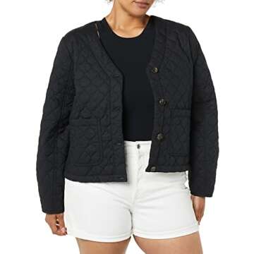 Goodthreads Women's Quilted Transitional Jacket - Black Small