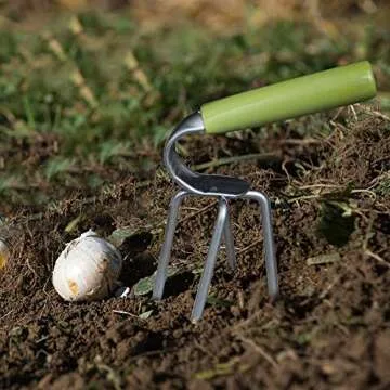 TOYPOPOR Mini Twist Tiller Heavy Duty Manual Raised Bed Garden and Flower Box Claw Weeder Cultivator Aeration Hand Tool with Solid Steel Shaft Unbreakable Tines – ITNT-4