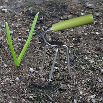 TOYPOPOR Mini Twist Tiller Heavy Duty Manual Raised Bed Garden and Flower Box Claw Weeder Cultivator Aeration Hand Tool with Solid Steel Shaft Unbreakable Tines – ITNT-4