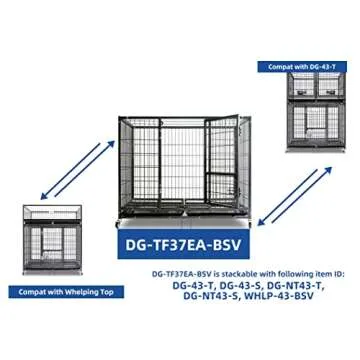 Homey Pet 43" Heavy Duty Dog Crate with Lockable Wheels