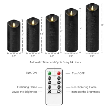 Nimiko Flameless Candles with Remote Control Set of 5