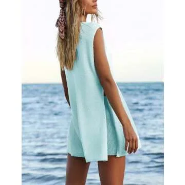 Womens Summer Knit Lounge Sets 2 Piece Beach Outfits