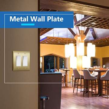 LIDER Decorator Switch or Receptacle Metal Wall Plate, Stainless Steel Outlet Cover, Corrosion Resis...