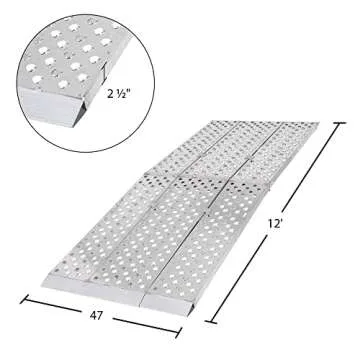 Rage Powersports Big Boy EZ Rizer MF3-14447-EZ Aluminum 12' Arched Folding Trike Ramp by Black Widow