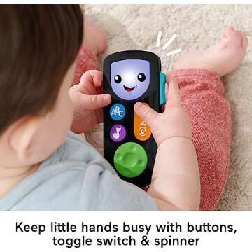 Fisher-Price Baby & Toddler Toy Laugh & Learn Stream & Learn Remote Pretend TV Control with Music & Lights for Infants Ages 6+ Months​