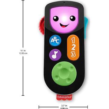 Fisher-Price Baby & Toddler Toy Laugh & Learn Stream & Learn Remote Pretend TV Control with Music & Lights for Infants Ages 6+ Months​