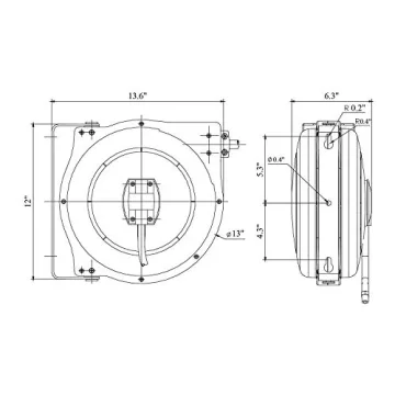 REELWORKS Durable Retractable 33ft Air Hose Reel